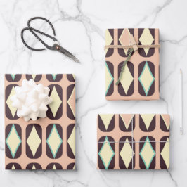 Hoja De Papel De Regalo Seamless geometric pattern in dark brown leaf 