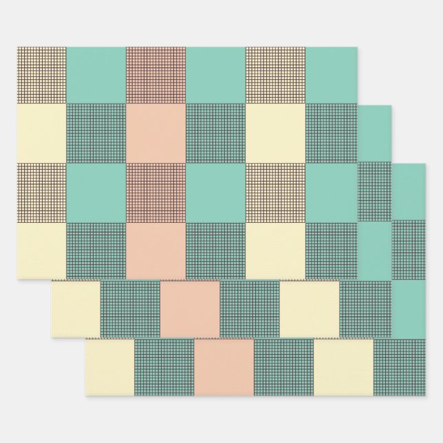 Hoja De Papel De Regalo Seamless plaid pattern   (Set)