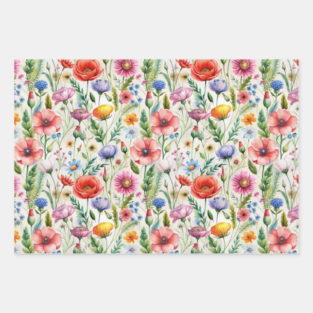 Hoja De Papel De Regalo Seamless Wildflower Pattern Furniture Decoupage  (Anverso)