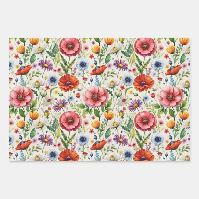 Hoja De Papel De Regalo Seamless Wildflower Pattern Furniture Decoupage  (Anverso)