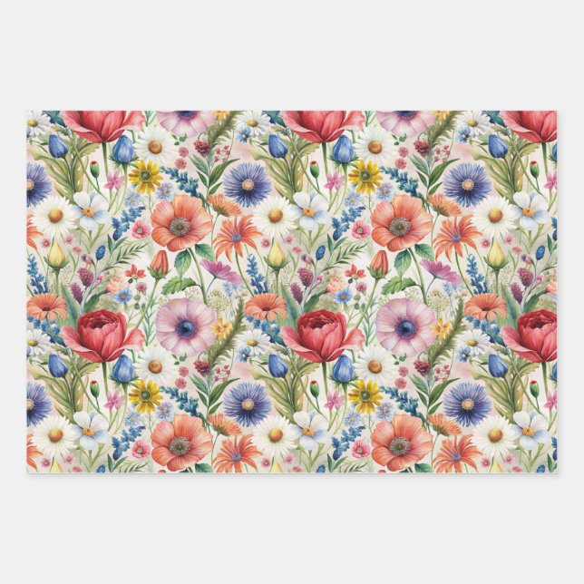 Hoja De Papel De Regalo Seamless Wildflower Pattern Furniture Decoupage  (Anverso)