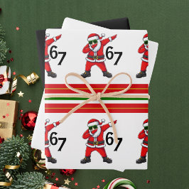 Hoja De Papel De Regalo Seis Siete 67 6 7 6-7 Meme Dub Santa Navidad
