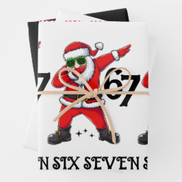 Hoja De Papel De Regalo Seis Siete 67 6 7 6-7 Meme Santa Doblaje Navidad
