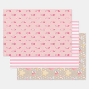 Hoja De Papel De Regalo Selección Baby Shower rosa