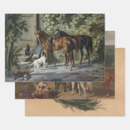 Hoja De Papel De Regalo Selección de amantes de los caballos (arte equino)