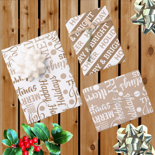 Hoja De Papel De Regalo Selección de tipografía moderna neutra