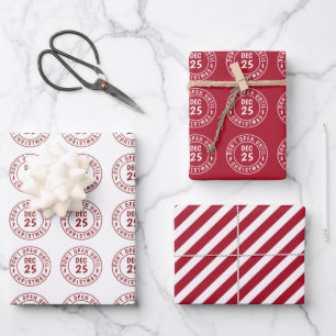 Hoja De Papel De Regalo Sello moderno NO abrir hasta Navidad