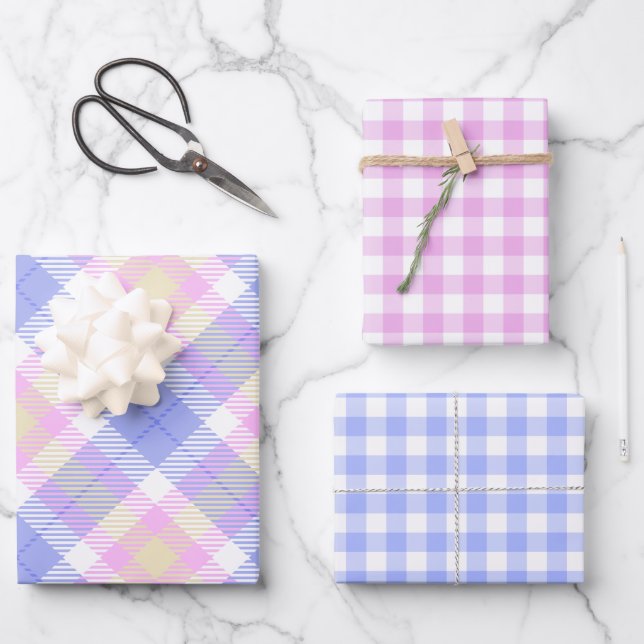Hoja De Papel De Regalo Semana Santa y Gingham (Anverso)