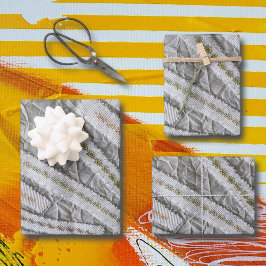 Hoja De Papel De Regalo Sencillas rayas de flores silvestres color beige m