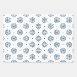 Hoja De Papel De Regalo Sencillo patrón moderno de copos de nieve Navidade