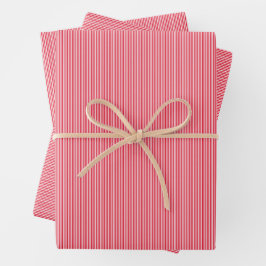 Hoja De Papel De Regalo Sencillos blancos Navidades de rayas pequeñas vaca