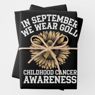 Hoja De Papel De Regalo Septiembre Nosotros Usamos Oro Conciencia del Cánc