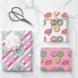 Hoja De Papel De Regalo Serie Donas Dulces Diseño 10  