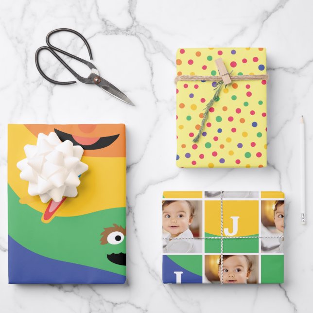 Hoja De Papel De Regalo Sesame Street Pals Rainbow Photo (Anverso)