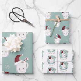 Hoja De Papel De Regalo Set de envolver de regalo para Navidades de chocol