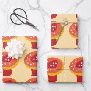 Hoja De Papel De Regalo Seta de hongo roja amarilla