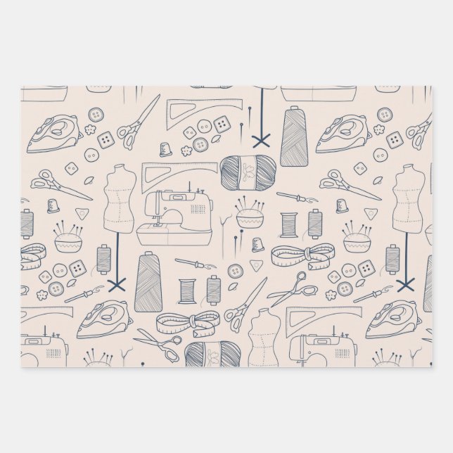 Hoja De Papel De Regalo Sewing Essentials  (Anverso)