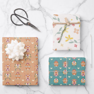 Hoja De Papel De Regalo Sexo Neutral Cute Love Bugs