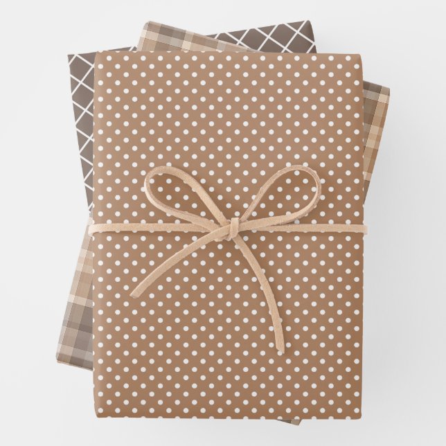 Hoja De Papel De Regalo Shabby Chic Tan Beige Taupe Brown Stripes Pattern (In situ)
