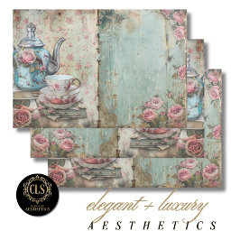 Hoja De Papel De Regalo Shabby Chic Tea Florals Luxe Aesthetics