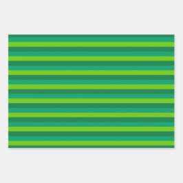 HOJA DE PAPEL DE REGALO SHADES OF GREEN WITH WHITE IRISH SHAMROCKS