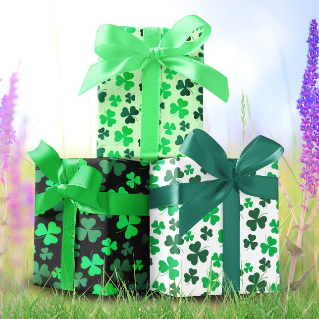 Hoja De Papel De Regalo Shamrock Clover St Patrick's Day Green Leaf Floral (Subido por el creador)