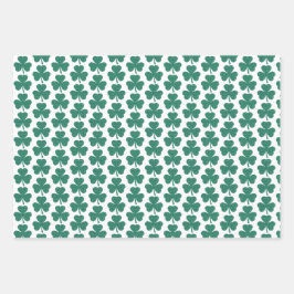Hoja De Papel De Regalo Shamrock Shape Plaid Classic Green