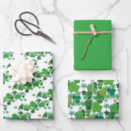 Hoja De Papel De Regalo Shamrock y maricas verdes en cualquier ocasión