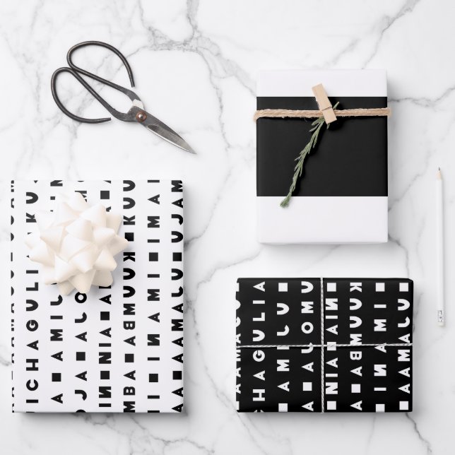 HOJA DE PAPEL DE REGALO SIETE DÍAS DE KWANZAA (Anverso)