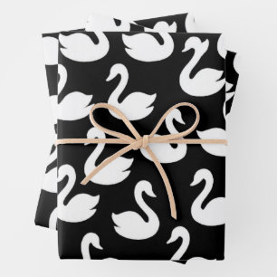 Hoja De Papel De Regalo Silhouette de Swan sin soldadura