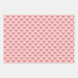 Hoja De Papel De Regalo Siluetas de cabeza de cerdo personalizado para emp