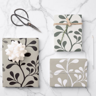 Hoja De Papel De Regalo Siluetas de vals de paisley Botánicos minimalistas