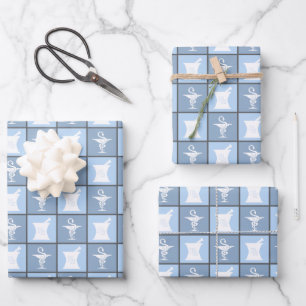 Hoja De Papel De Regalo Símbolo de farmacia   Patrón técnico de farmacia f