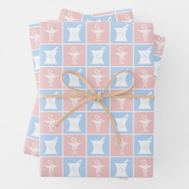 Hoja De Papel De Regalo Símbolo de farmacia | Patrón técnico de farmacia f