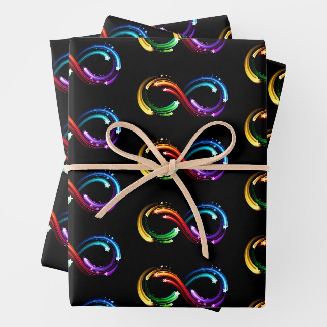 Hoja De Papel De Regalo Símbolo de infinito de cometas de arcoíris (In situ)