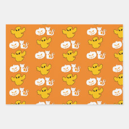 Hoja De Papel De Regalo Símbolos fantasmales de Halloween BOO Jack O Lante