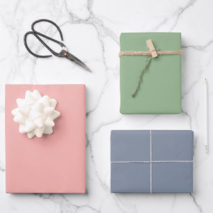 Hoja De Papel De Regalo Simple Melón Rosa Azul de Cambridge Gris Fresco Só