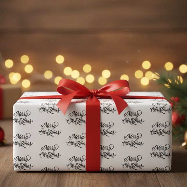 Hoja De Papel De Regalo Simple Merry Christmas Wrapping Paper (Simply Merry Christmas Wrapping Paper)