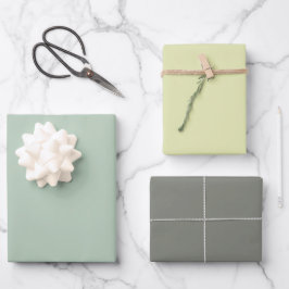 Hoja De Papel De Regalo Simples tonos verdes pálidos amarillos grises oscu