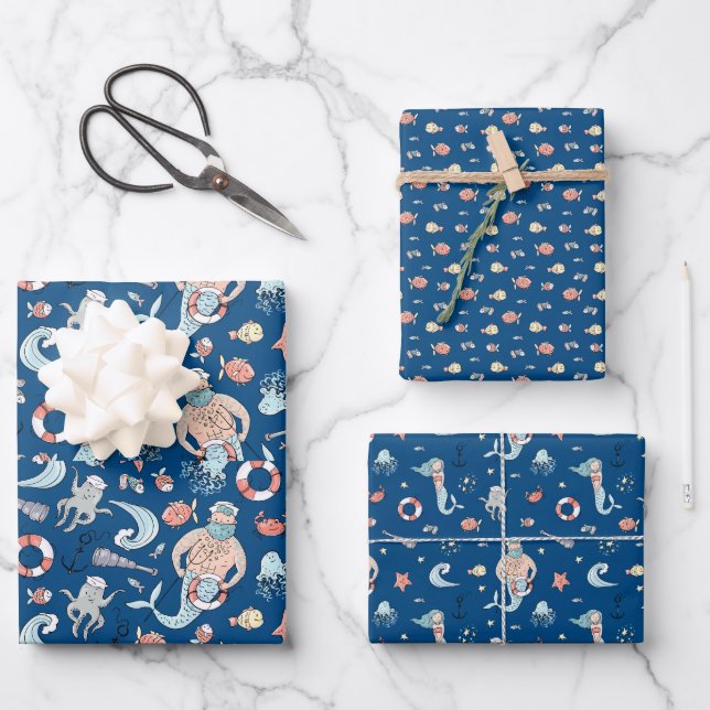 Hoja De Papel De Regalo Sirena Caprichosa (Anverso)