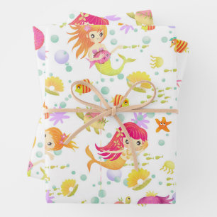 Hoja De Papel De Regalo Sirenas Blancas