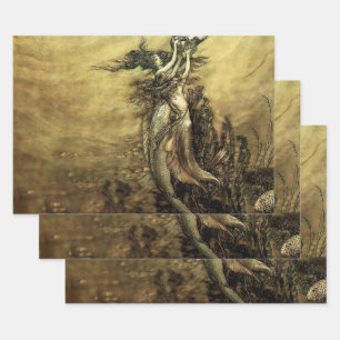 Hoja De Papel De Regalo “Sirenas del Rin” de Arthur Rackham
