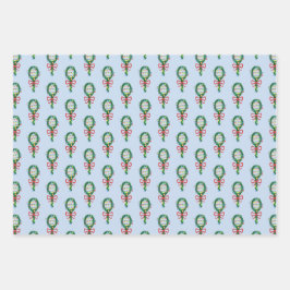 Hoja De Papel De Regalo Sirviendo a estos Navidades Racket Wreath