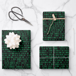 Hoja De Papel De Regalo Sistema numérico binario verde