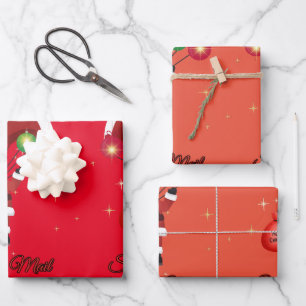 Hoja De Papel De Regalo Skydiving Santa Parachute Air Mail