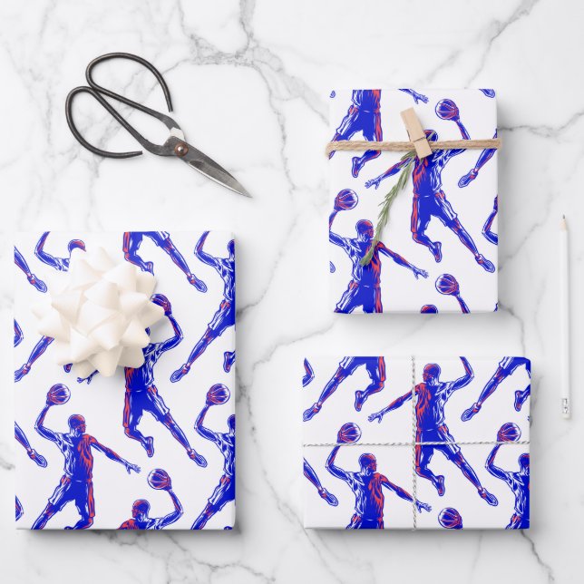 Hoja De Papel De Regalo Slam Dunk, jugador de baloncesto (Anverso)