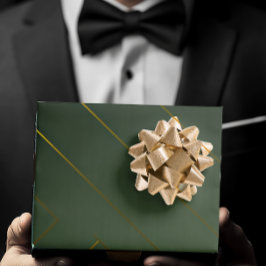 Hoja De Papel De Regalo Sleek Sage Green y Gold