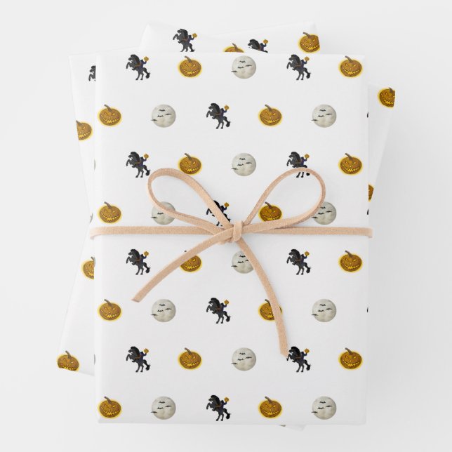 Hoja De Papel De Regalo Sleepy Hollow Horseman sin Cabeza Tocante Hallowee (In situ)