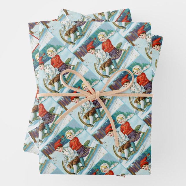 Hoja De Papel De Regalo Sleigh riding at Christmas time (In situ)