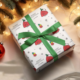 Hoja De Papel De Regalo Snoopy & Woodstock Puffy Red Winter Jacket